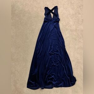 Shein blue velvet formal dress, evening gown, new without tags, size small